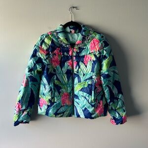 Lilly Pulitzer multi color printed down fill puffer jacket